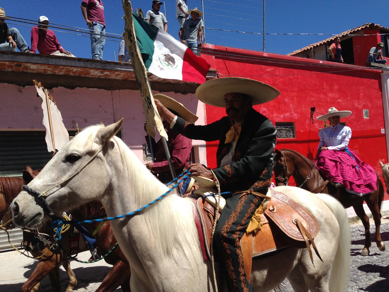 mexico horseman mexican flag free photo