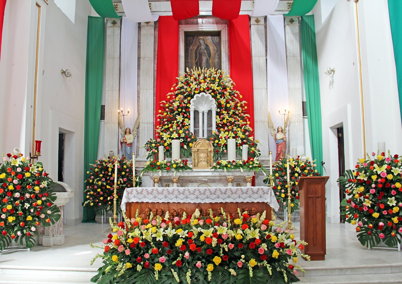 mexico church mexico church flowers mexico altar free photo