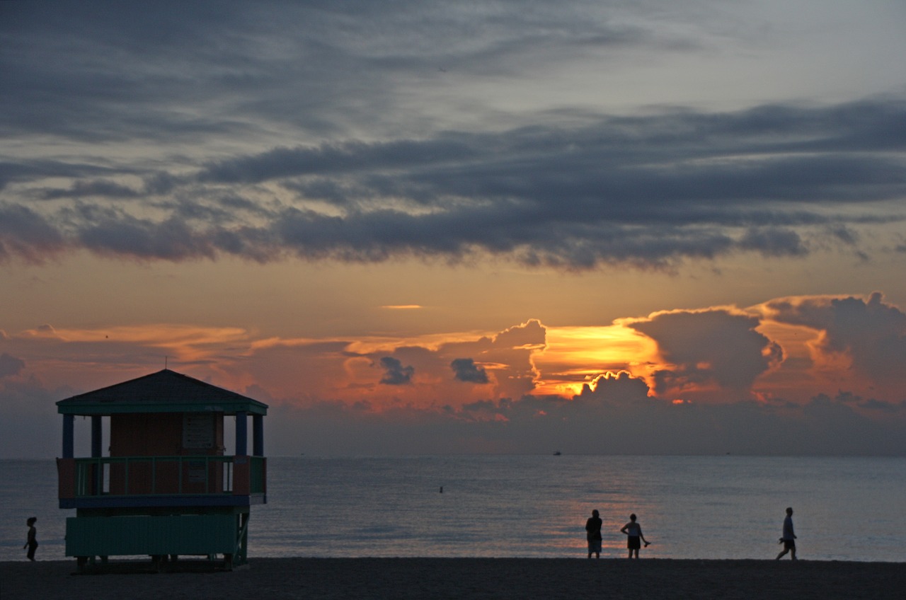 miami beach sunset free photo