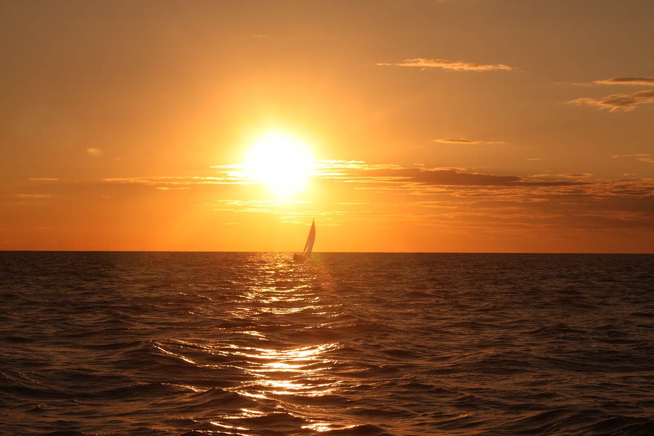 michigan lake sunset free photo