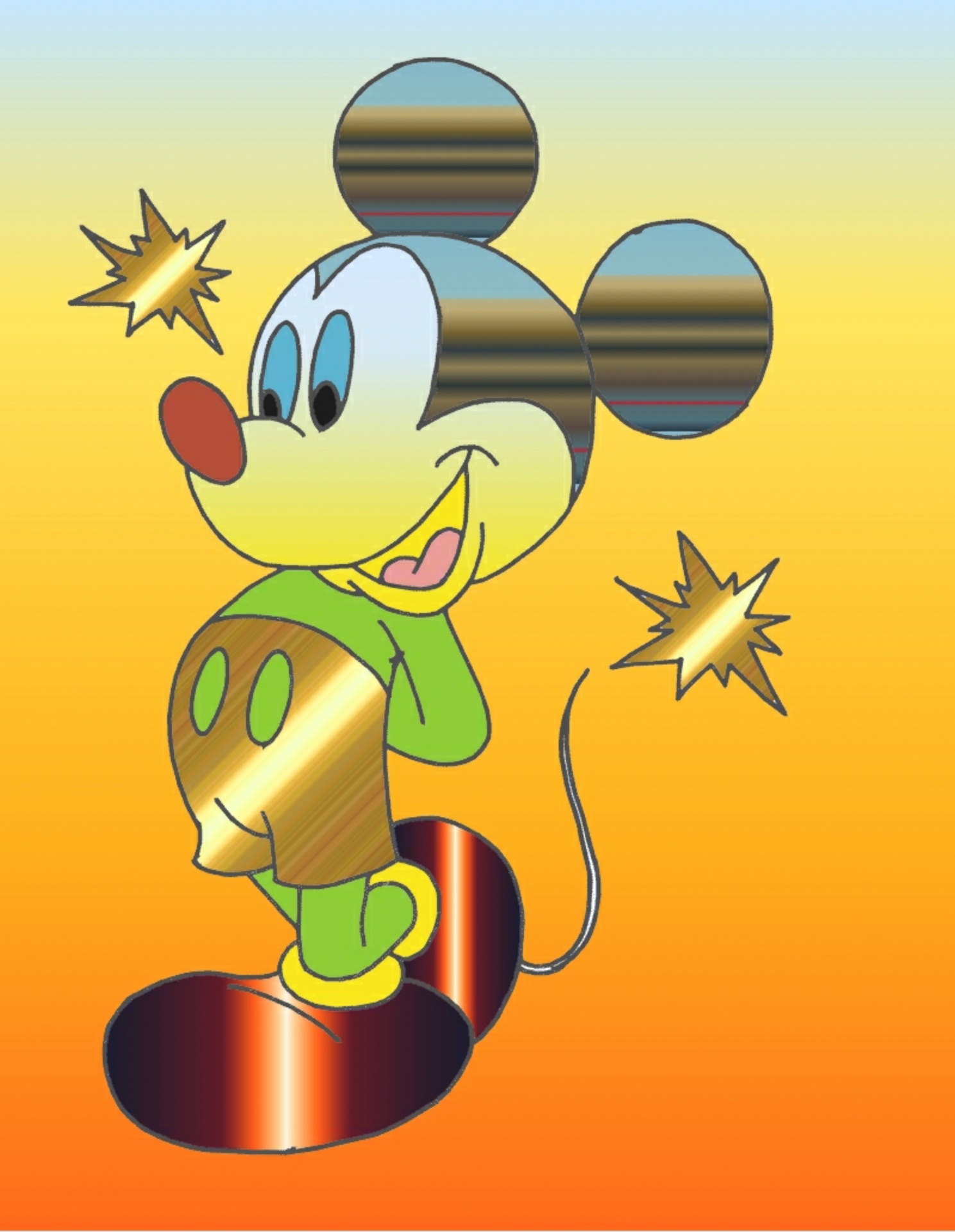 Download free photo of Gradient,mickey,mouse,cartoon,drawing - from  