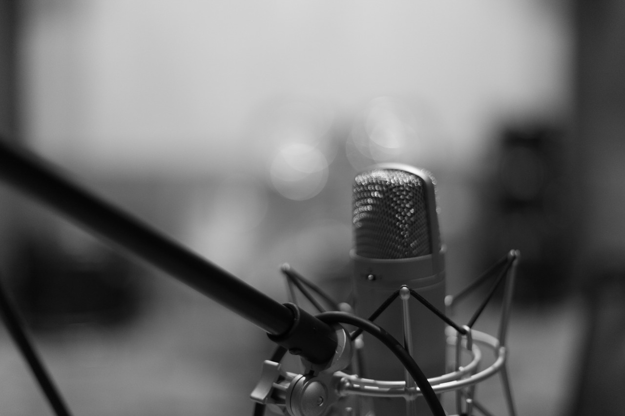 microphone mic black and white free photo