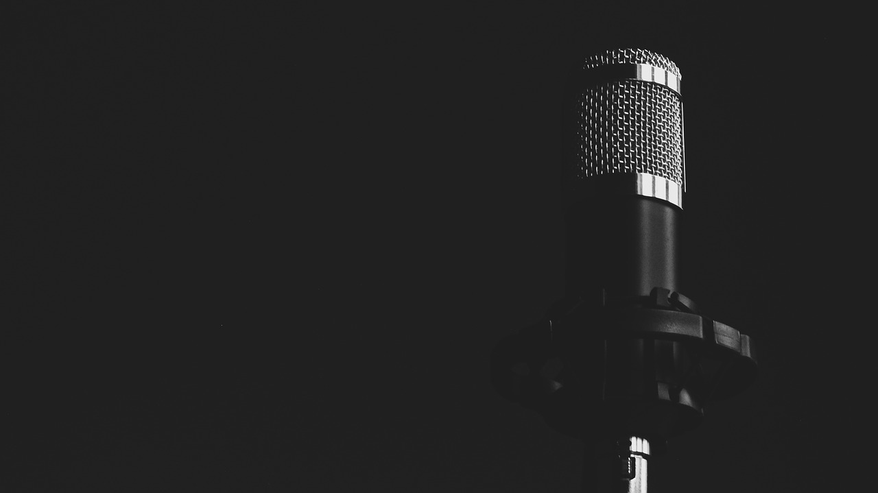 microphone music black and white free photo