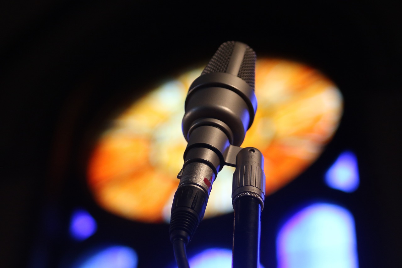 microphone  church  window free photo