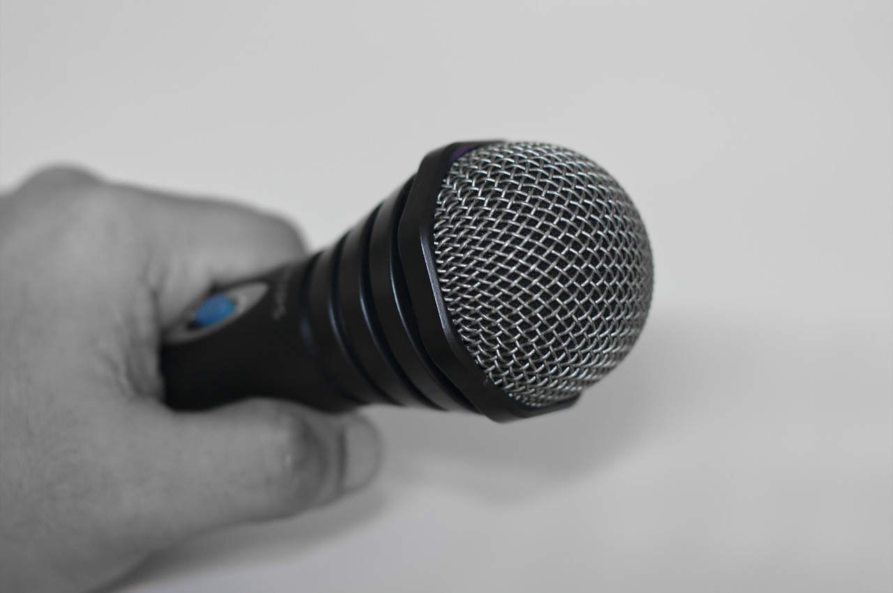 microphone hand holding microphone speaker free photo