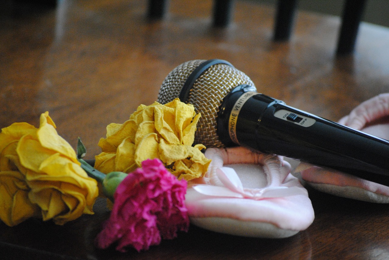 microphone roses ballet free photo
