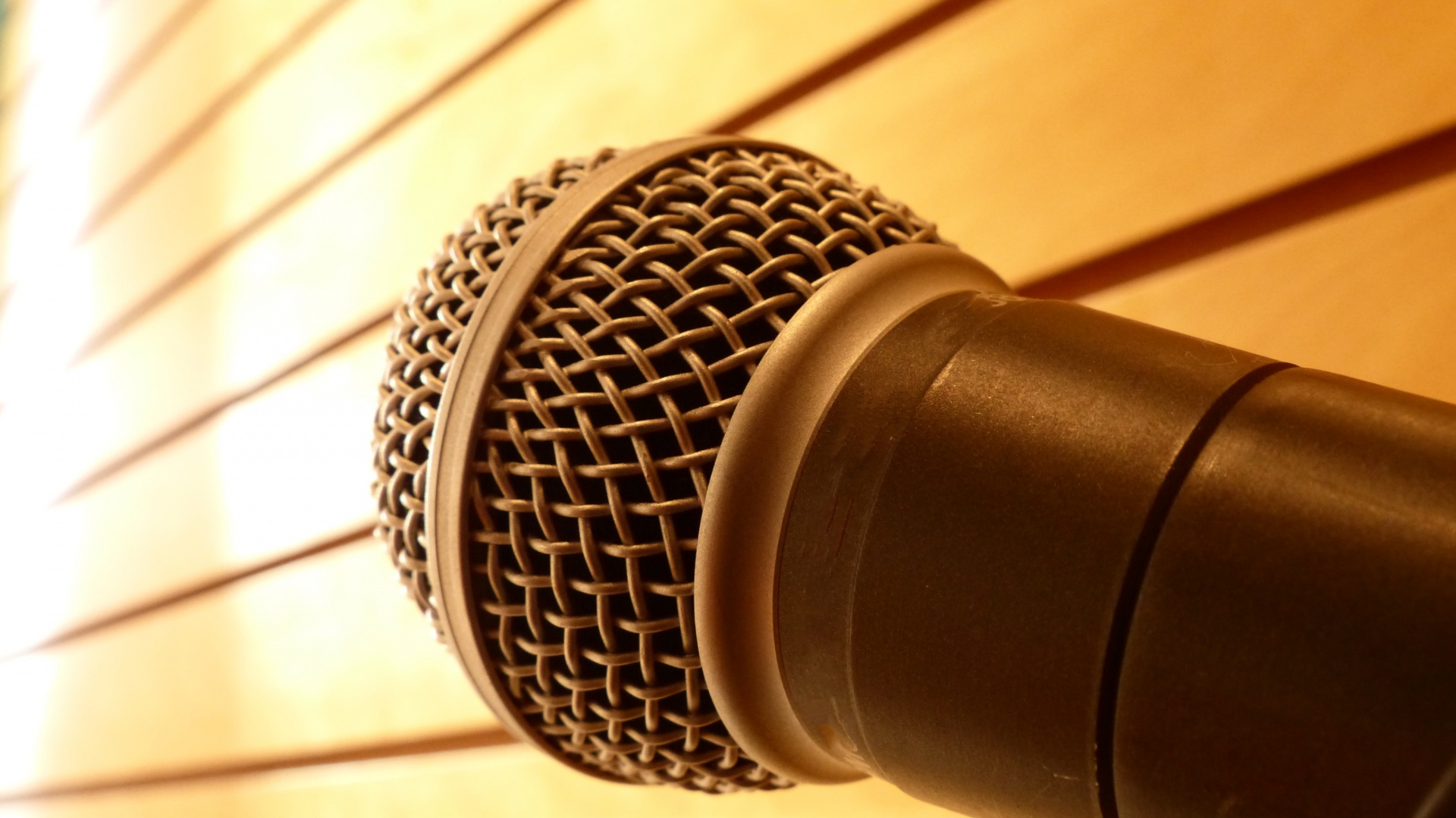 microphone golden light silver free photo