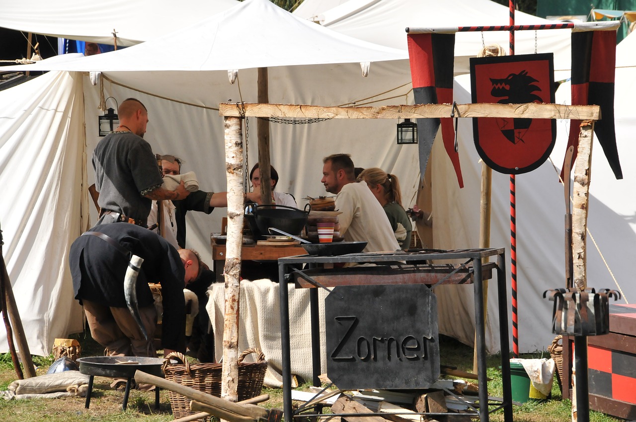 middle ages market men free photo