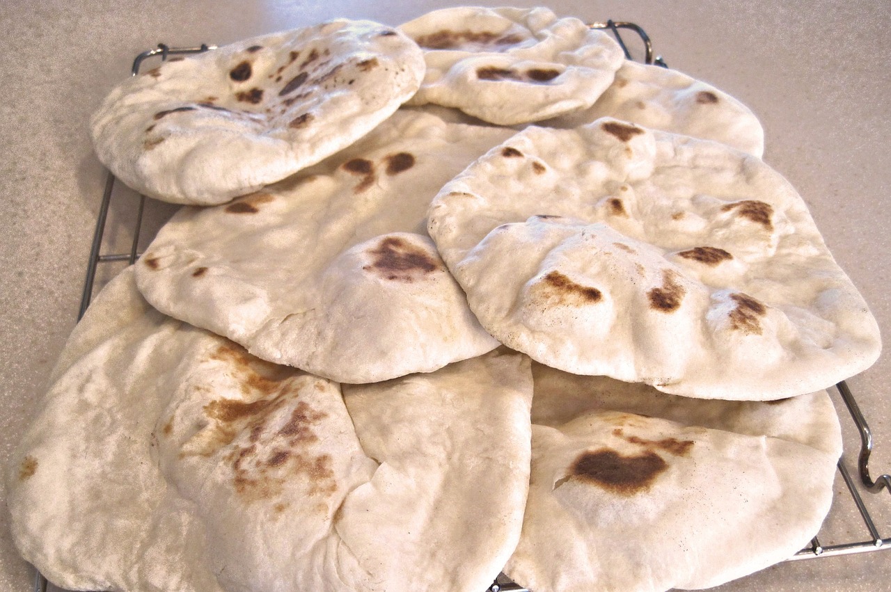 middle east flat bread wraps baked free photo
