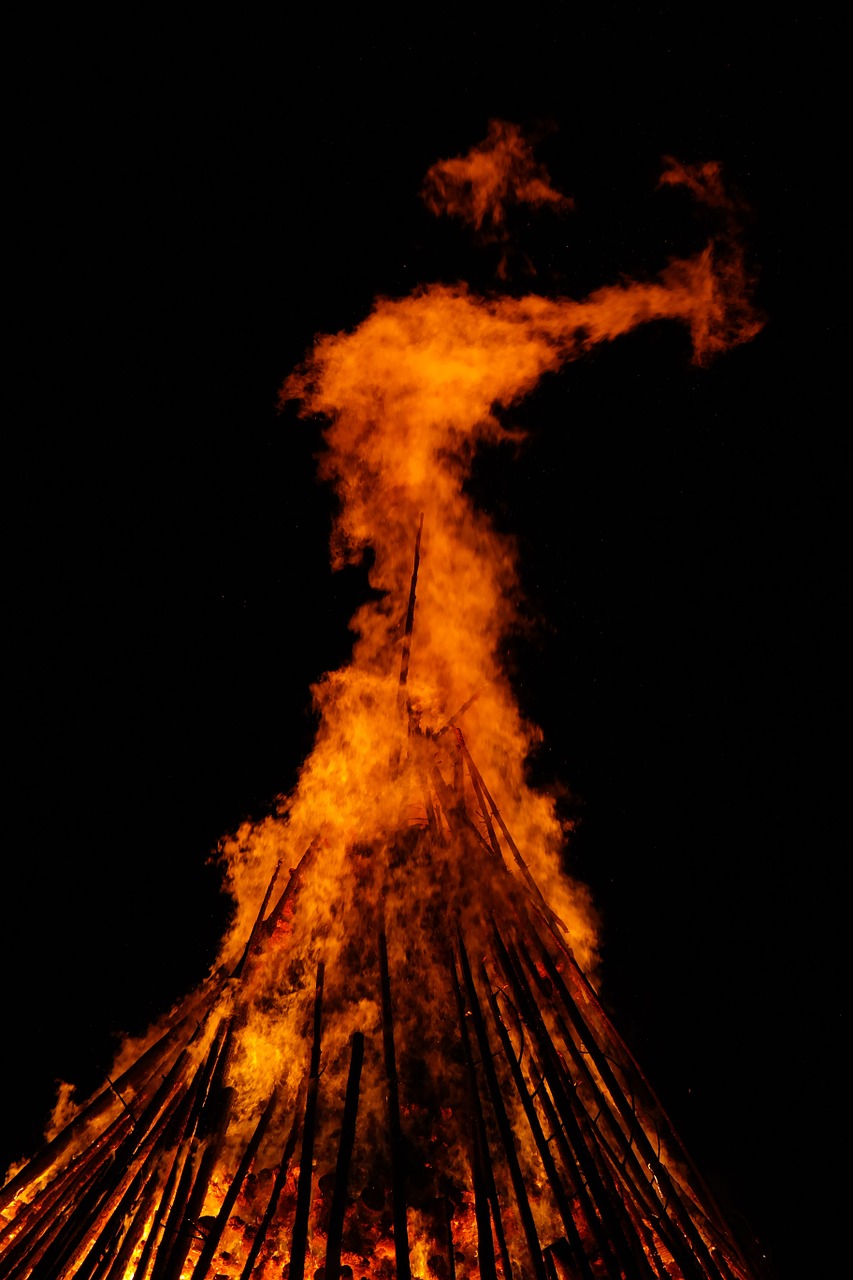 midsummer fire burn free photo