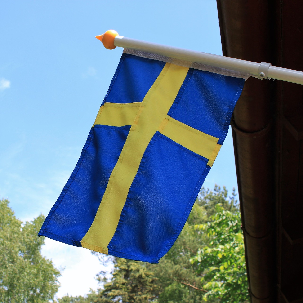 midsummer swedish flag summer vacation free photo