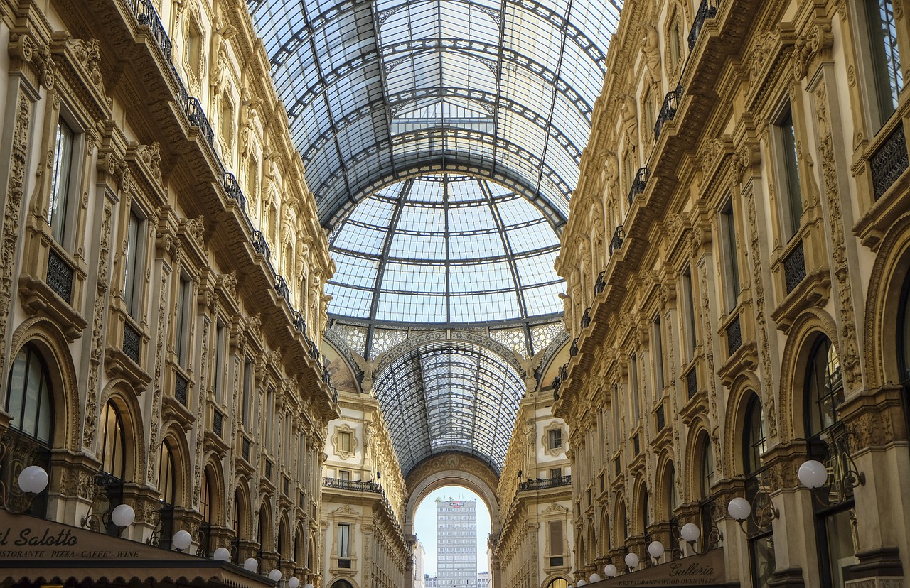 milan gallery shopping street free photo