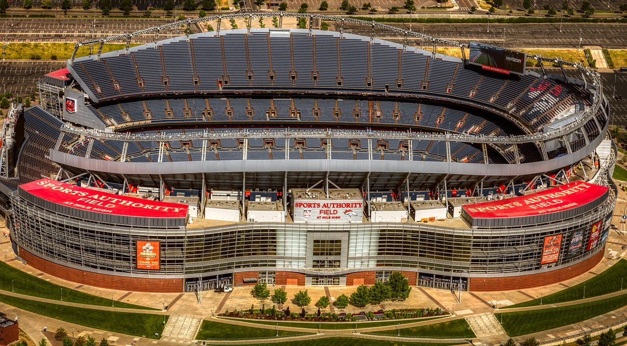 mile high stadium  football stadiums  aerial view free photo
