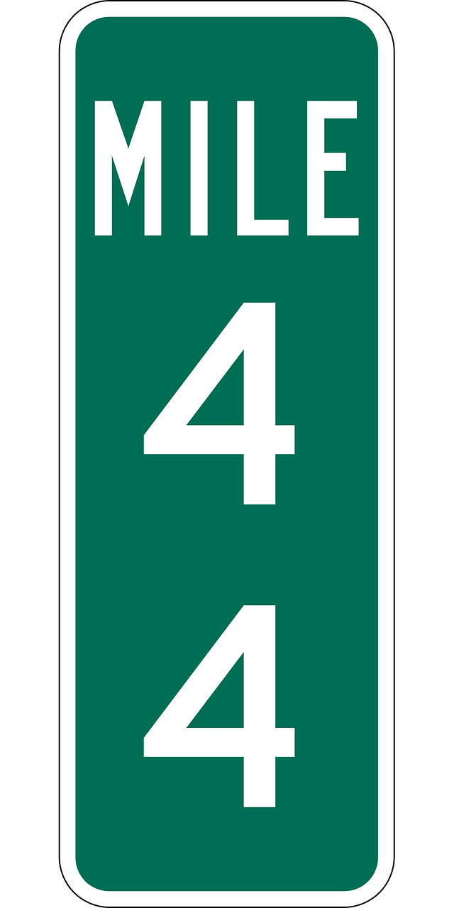 mile marker highway sign free photo