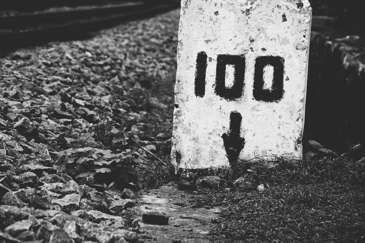 milestone 100 rail free photo