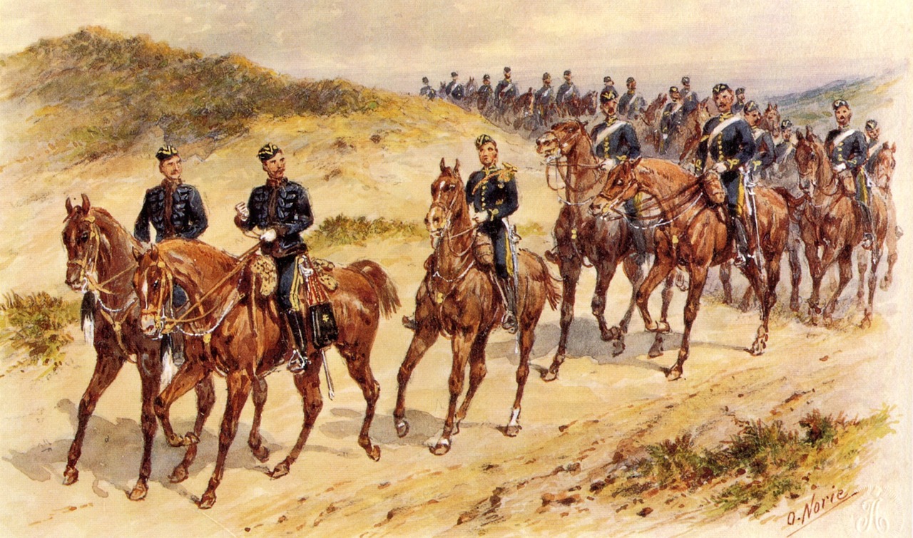 military cavalry painting free photo