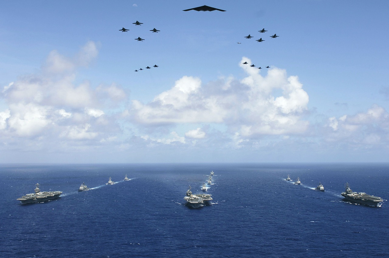 military aircraft carriers strike groups formation free photo