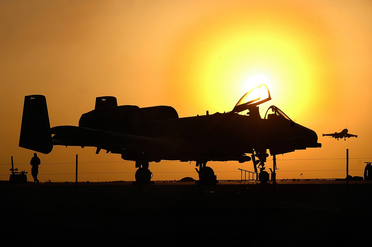 military aircraft silhouette sunset jet free photo