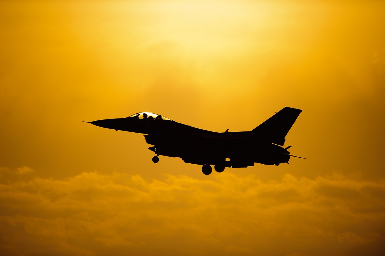 military jet flight silhouette free photo