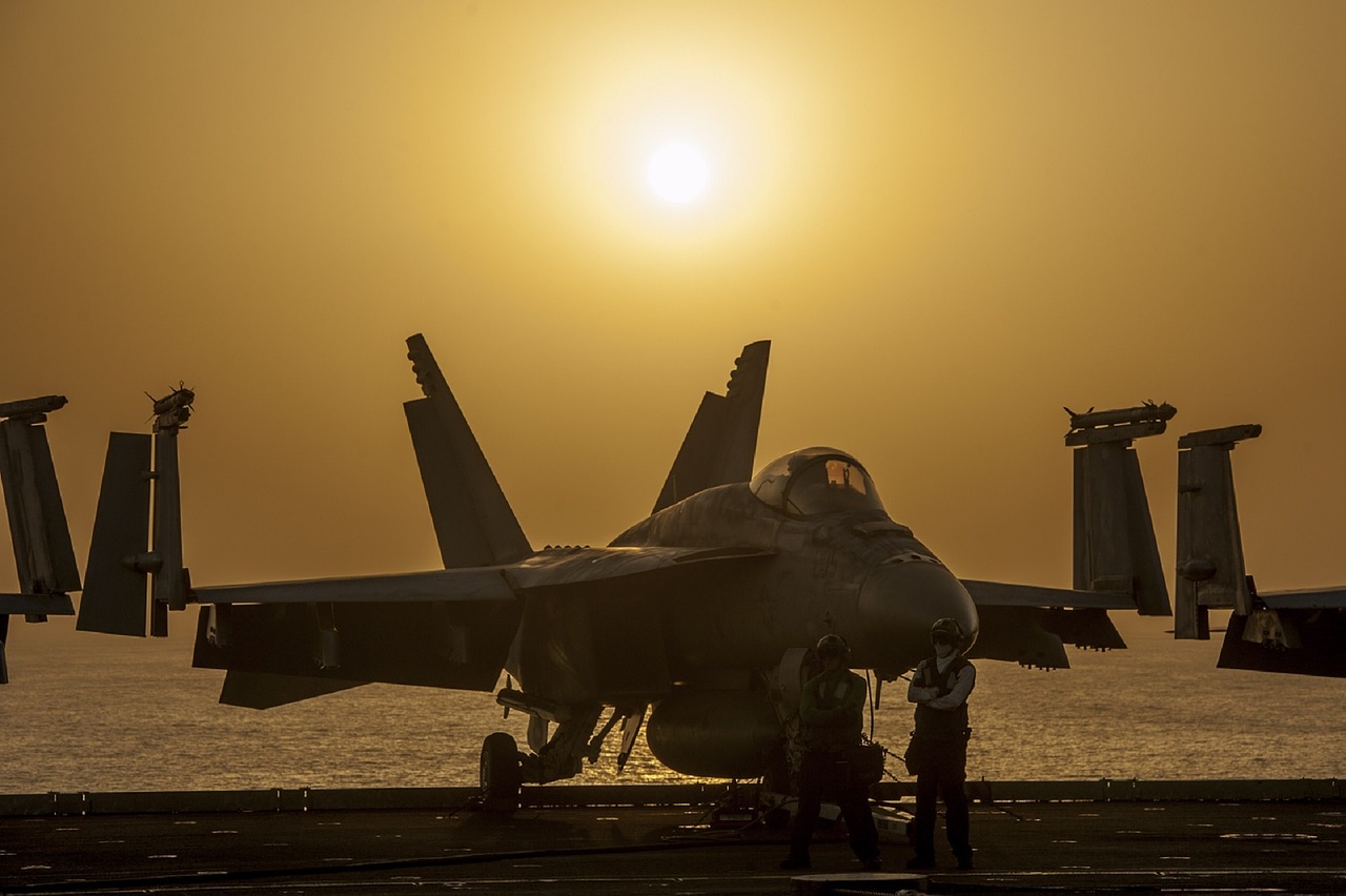 military jet sunset silhouette free photo