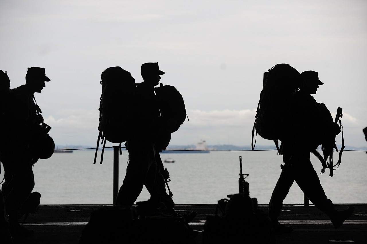 military men departing service free photo