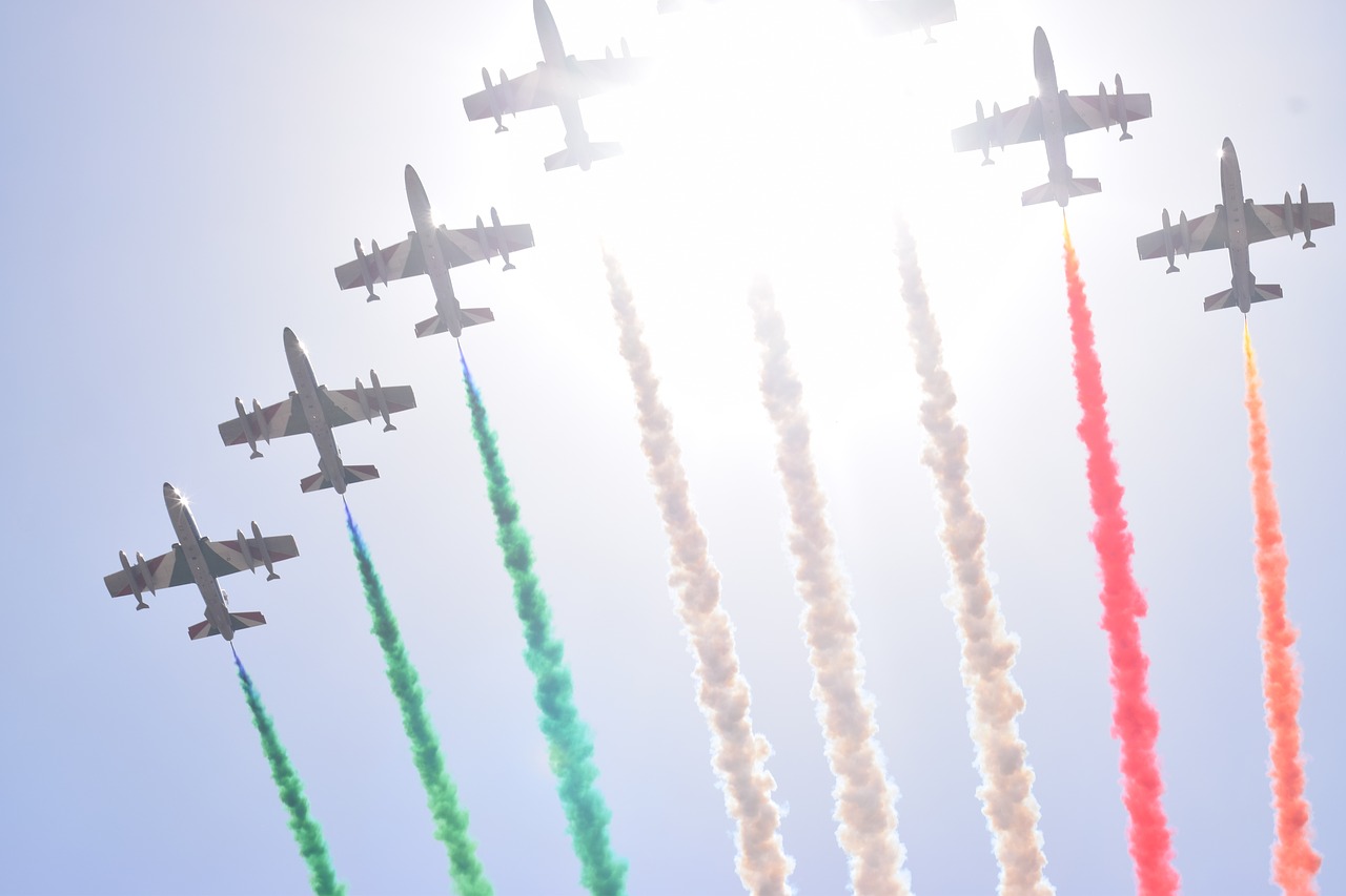 military parade  fly  italian acrobatic fleet free photo