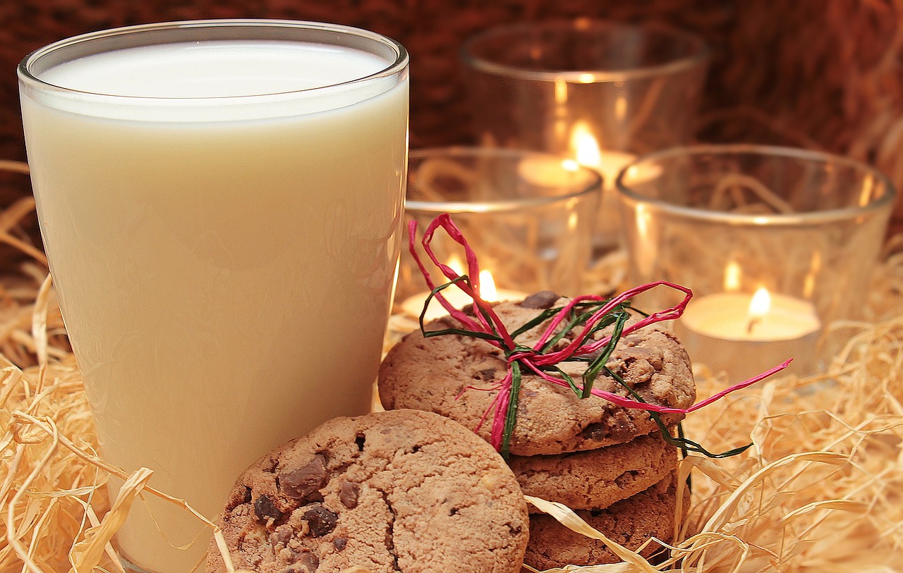 milk glass of milk cookies free photo