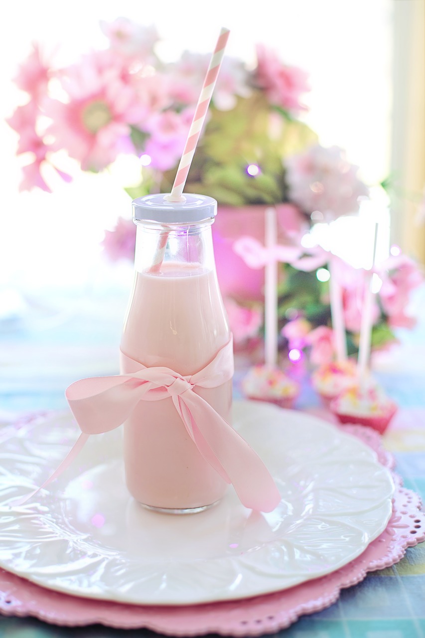 milk  pink  strawberry milk free photo