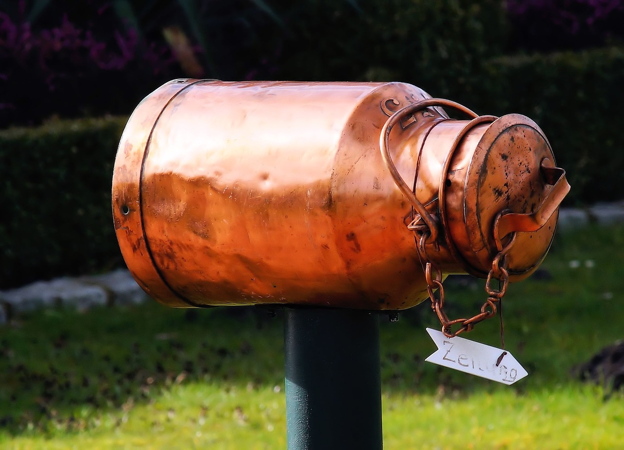 milk can copper mailbox free photo