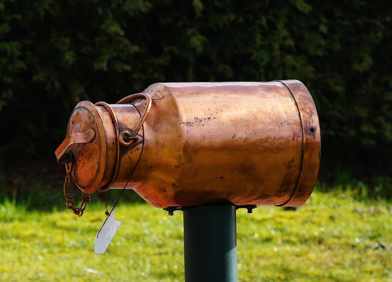 milk can copper mailbox free photo