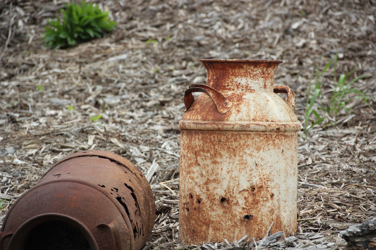 milk can rust old free photo