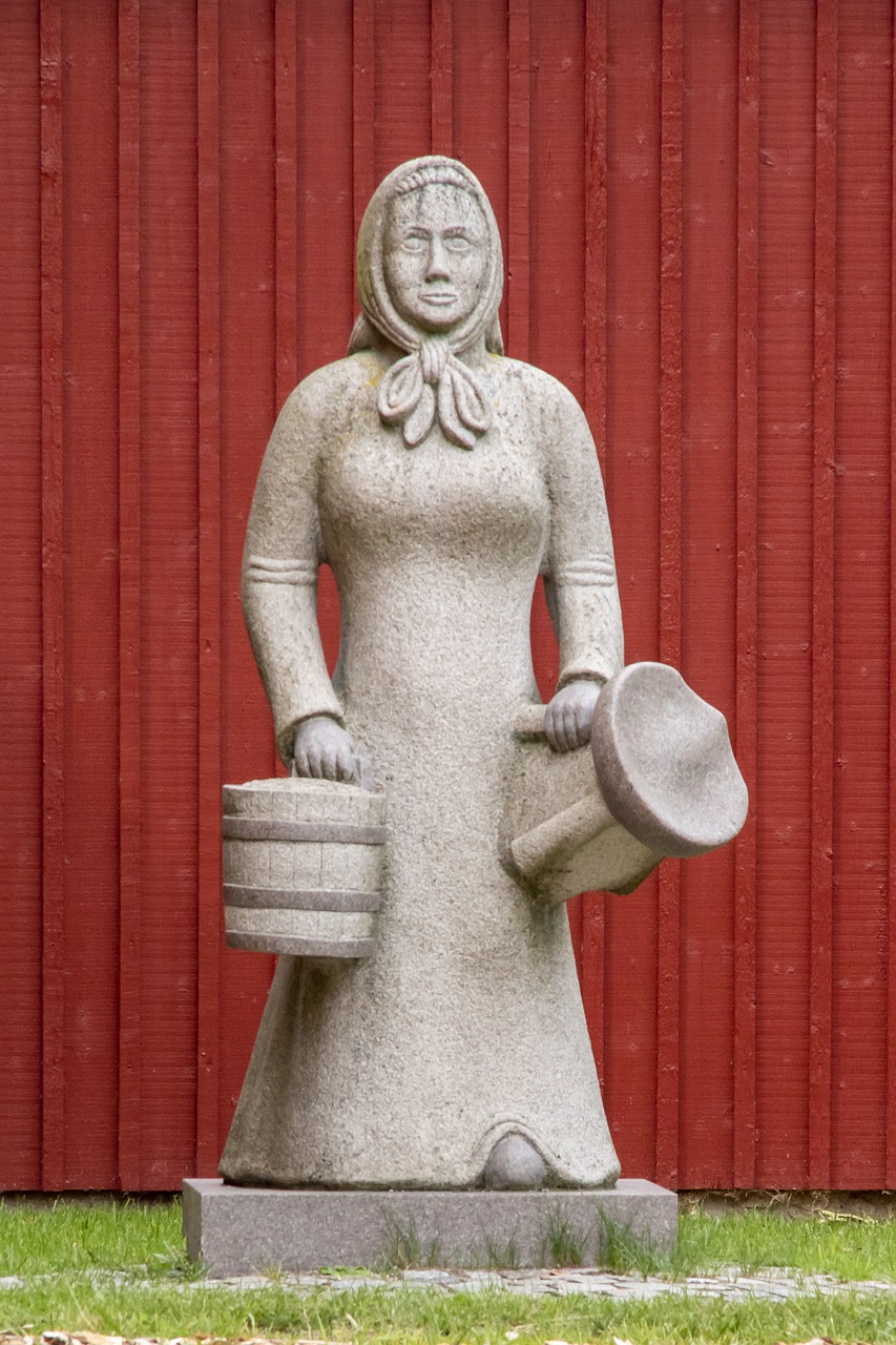 milkmaid  sculpture  statue free photo