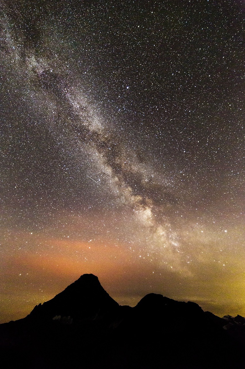 milky way rocks night free photo