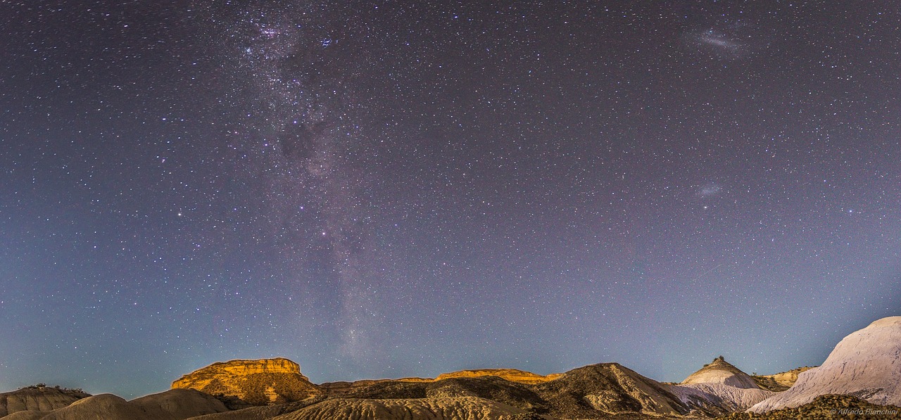 milky way night mountain free photo