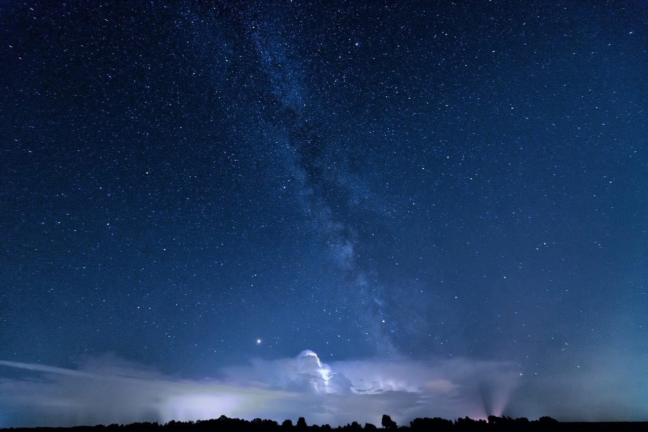 milky way  storm  thunderstorm free photo