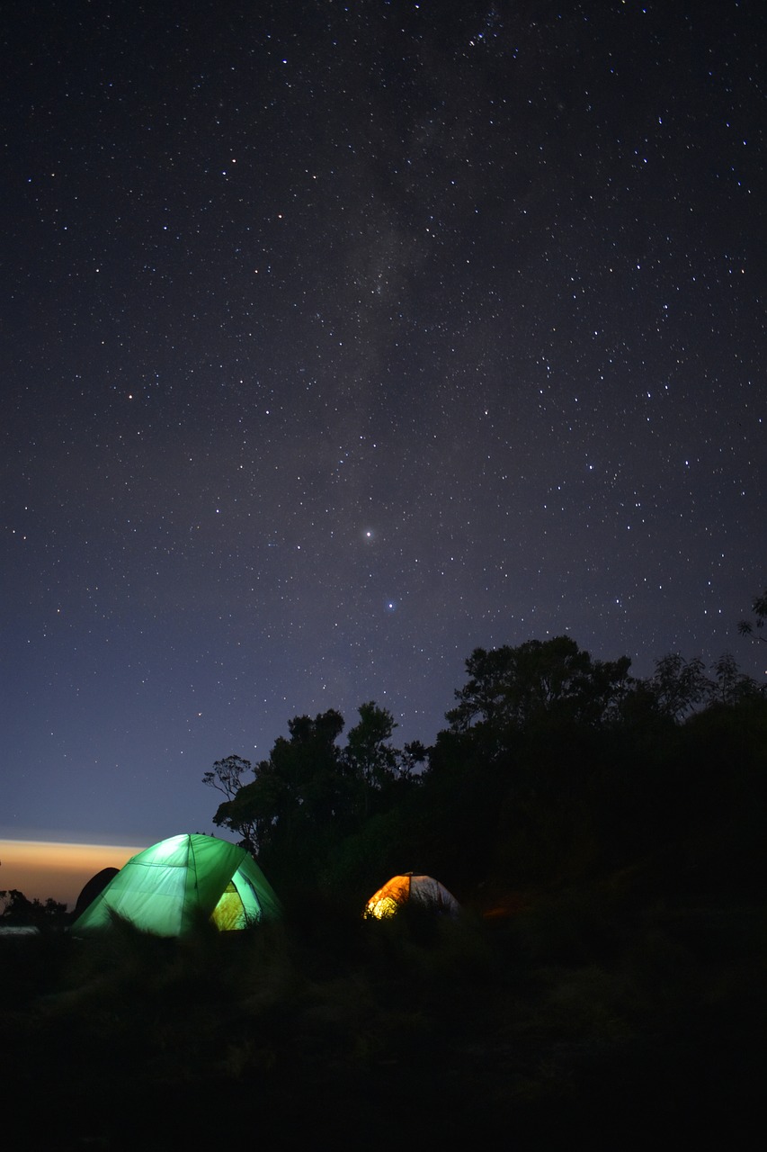 milky way  tent  camping free photo