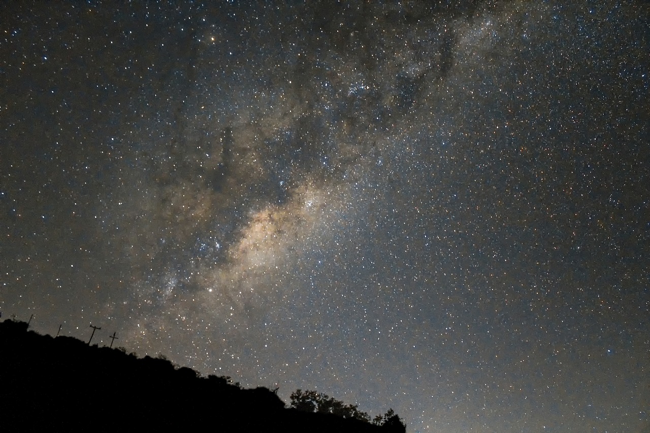 milky way  space  night free photo