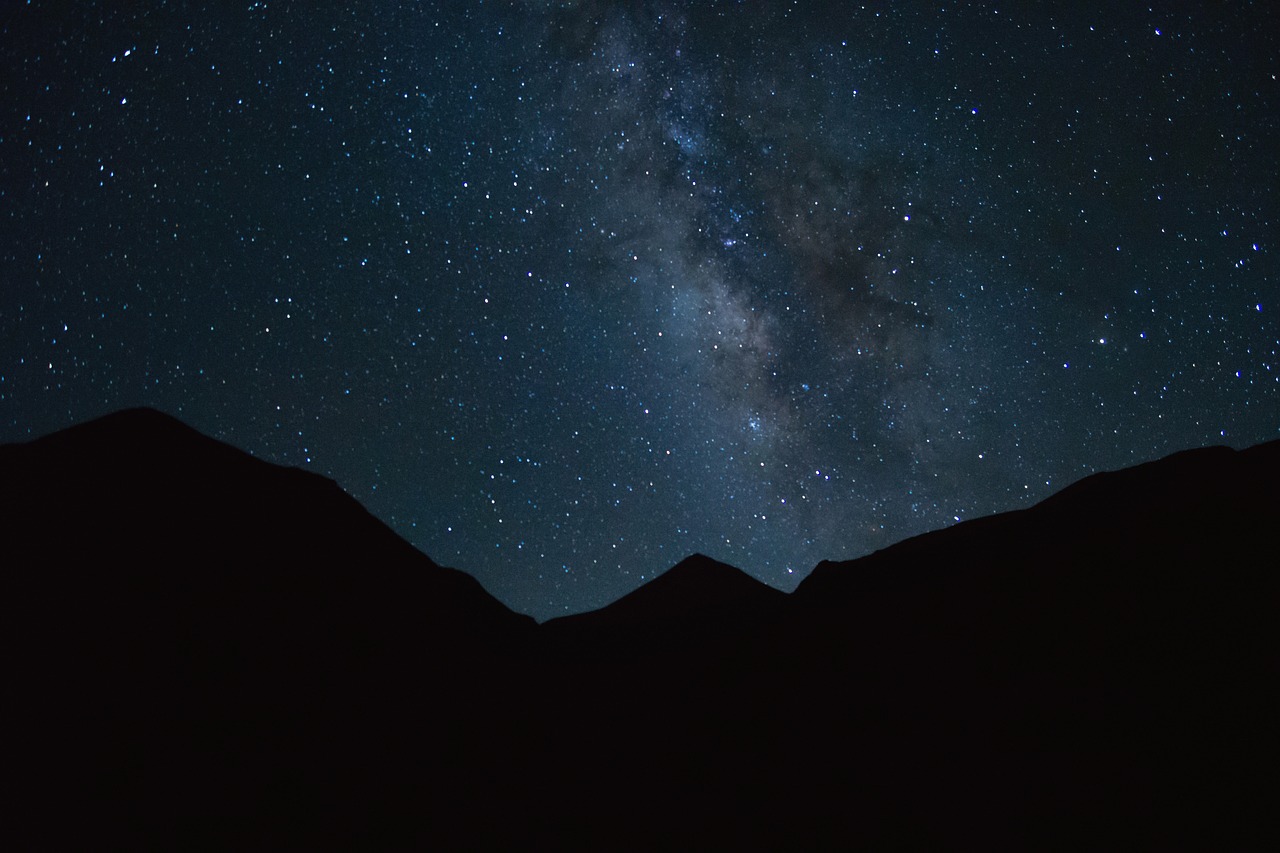 milky way  mountains  hiking free photo