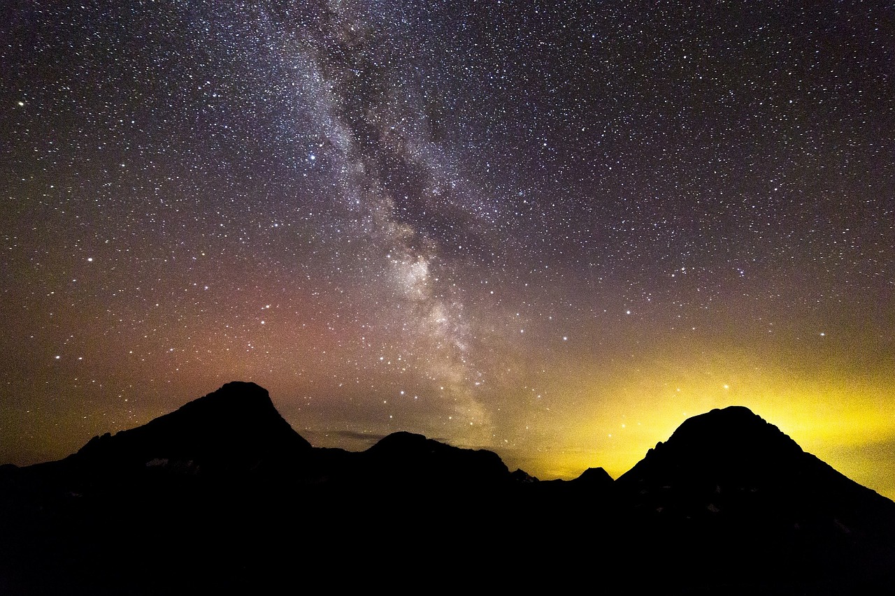 milky way rocks night free photo