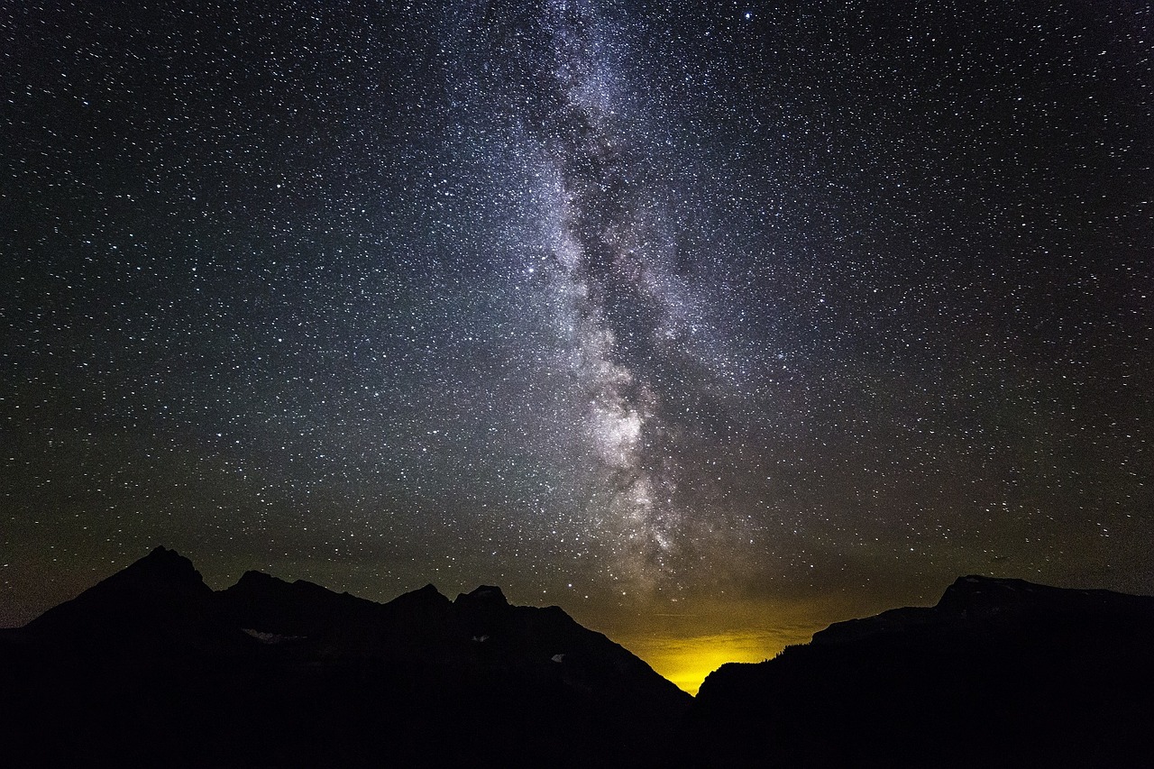 milky way rocks night free photo