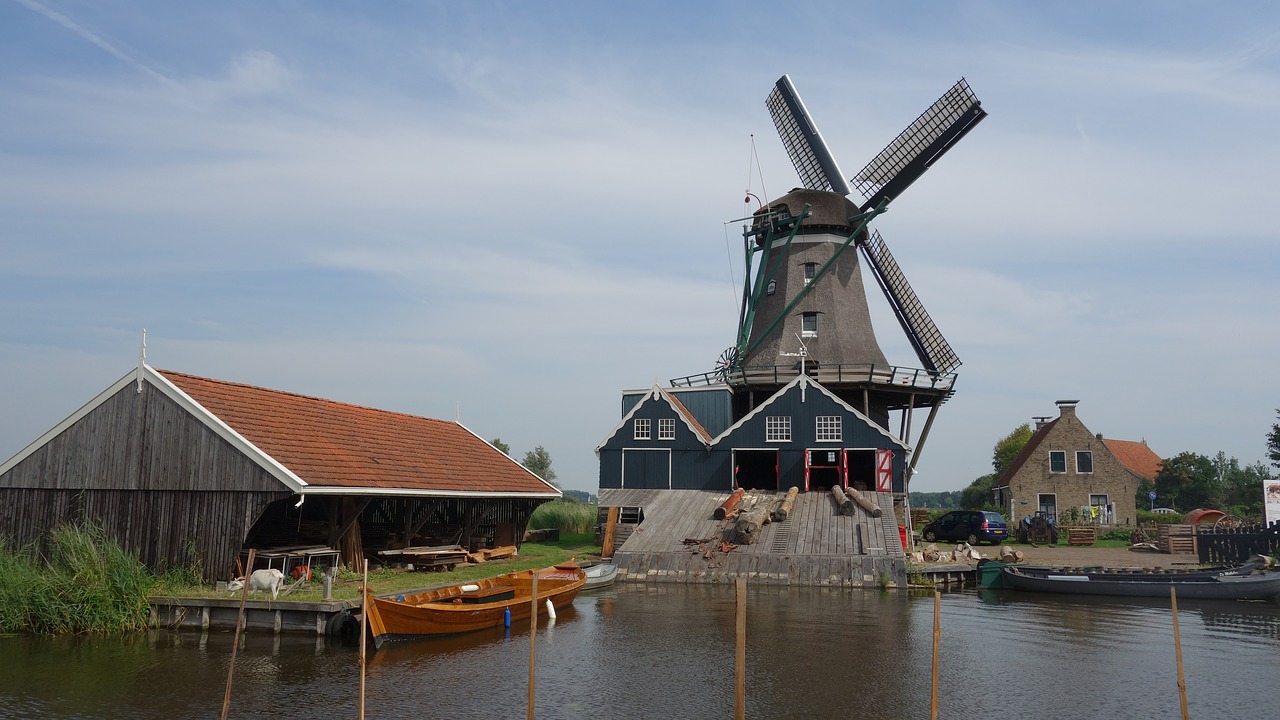 mill friesland river free photo