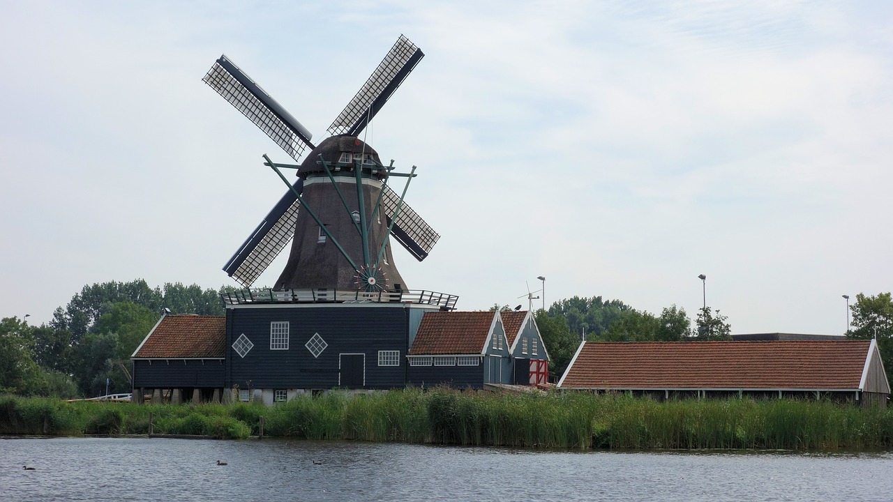 mill friesland dutch landscape free photo