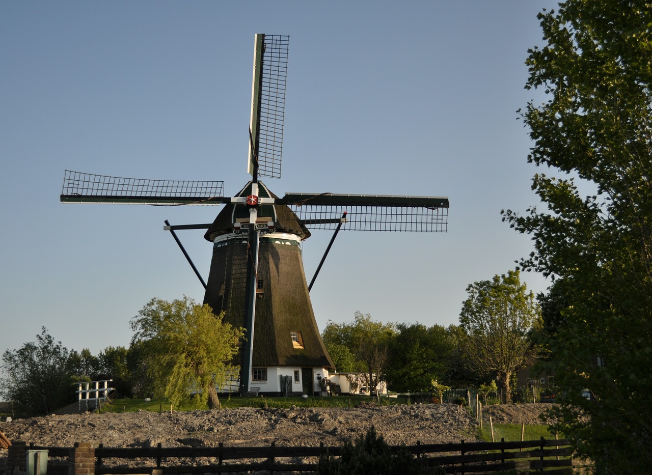 mill landscape netherlands free photo