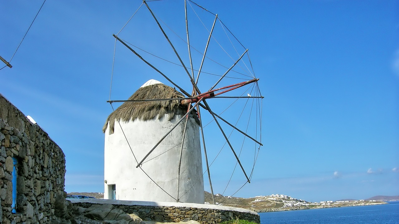 mill mykonos greece free photo