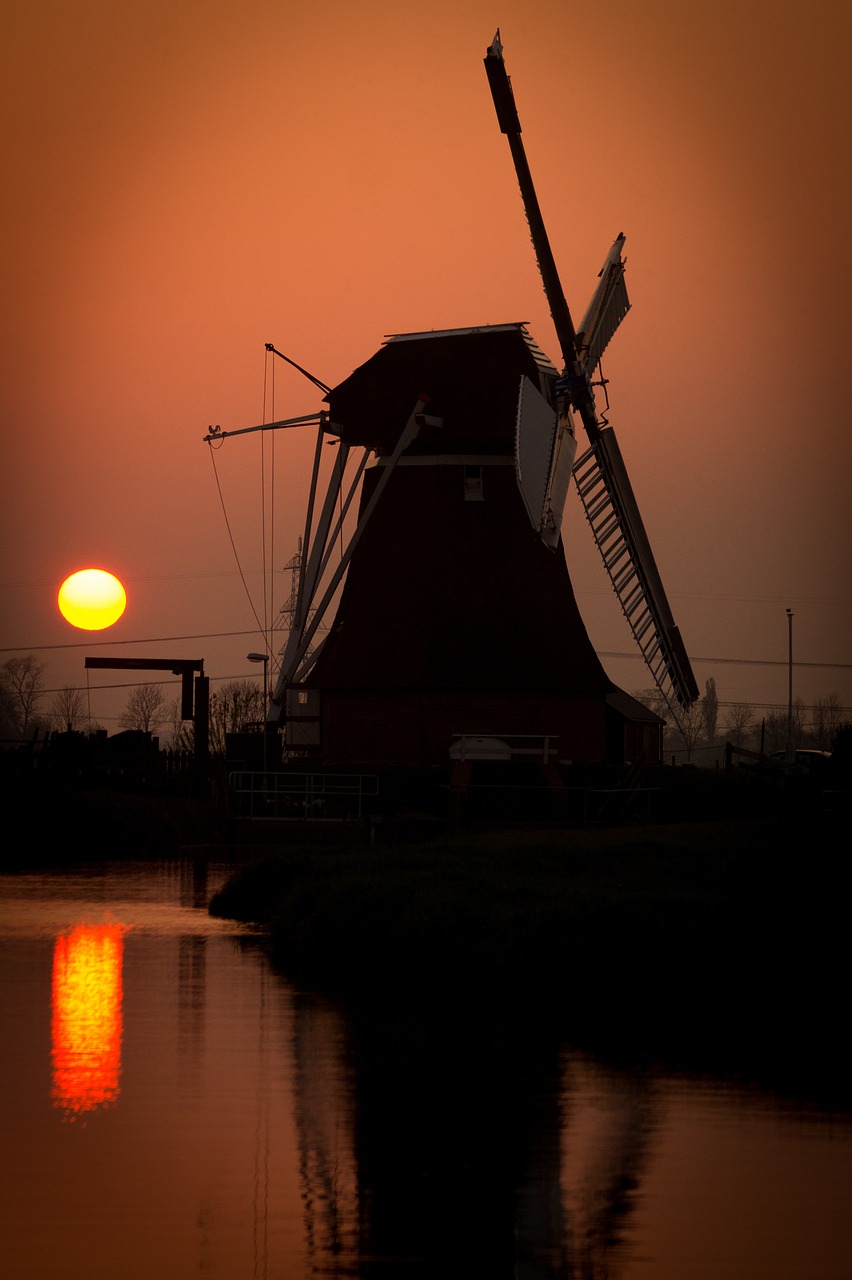 mill sunset dusk free photo