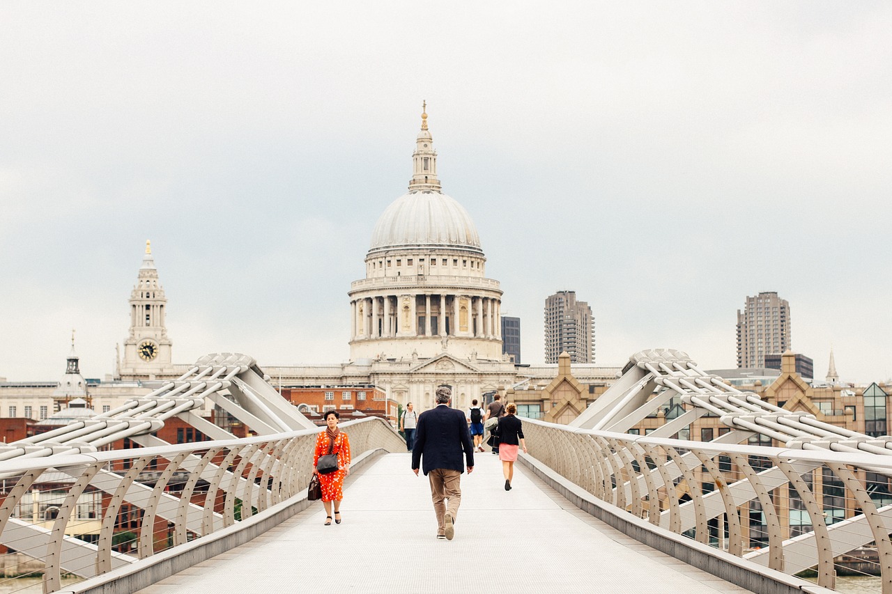 millenium bridge st pauls cathedral london free photo