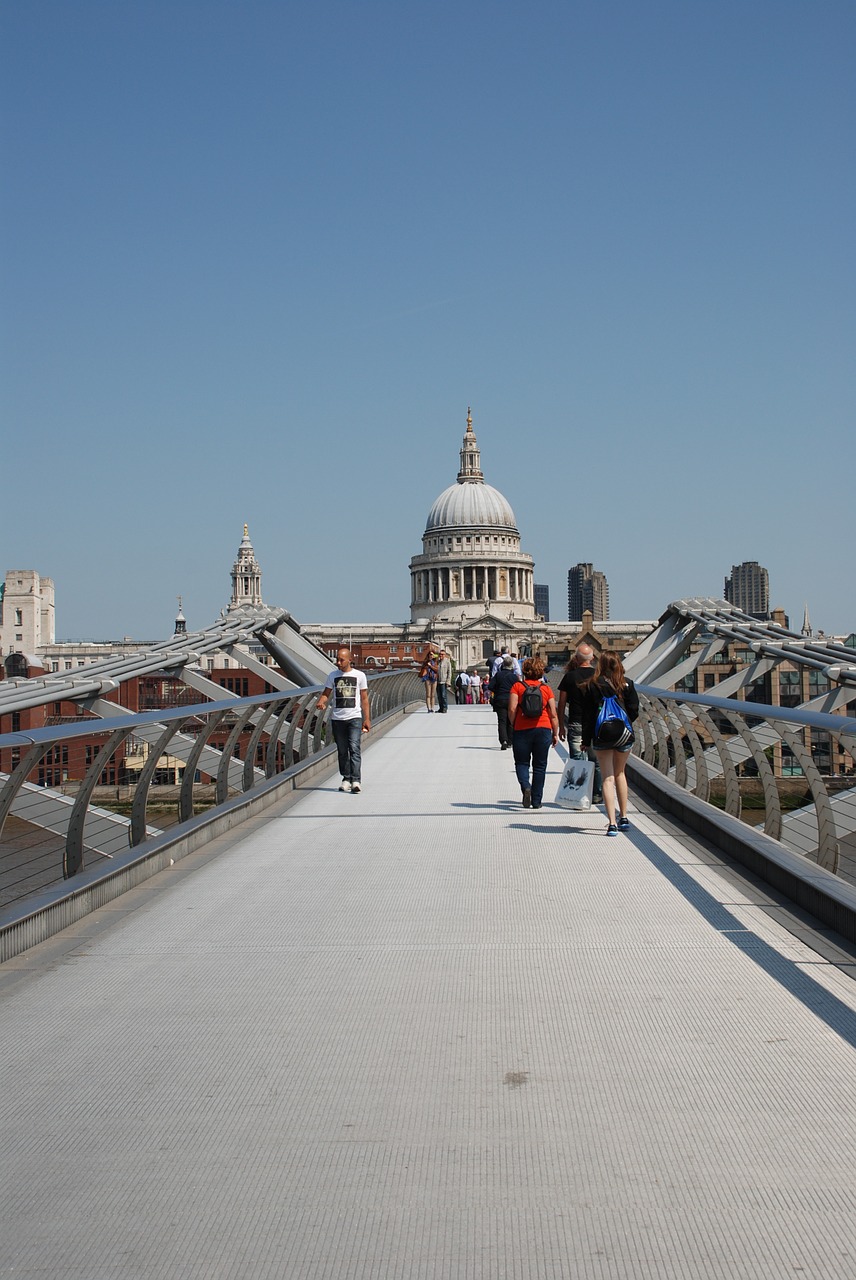 millennium bridge st paul's cathedral temple st free photo