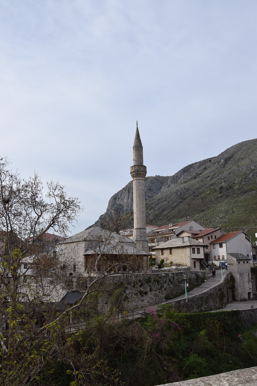 minaret bosnia mostar free photo