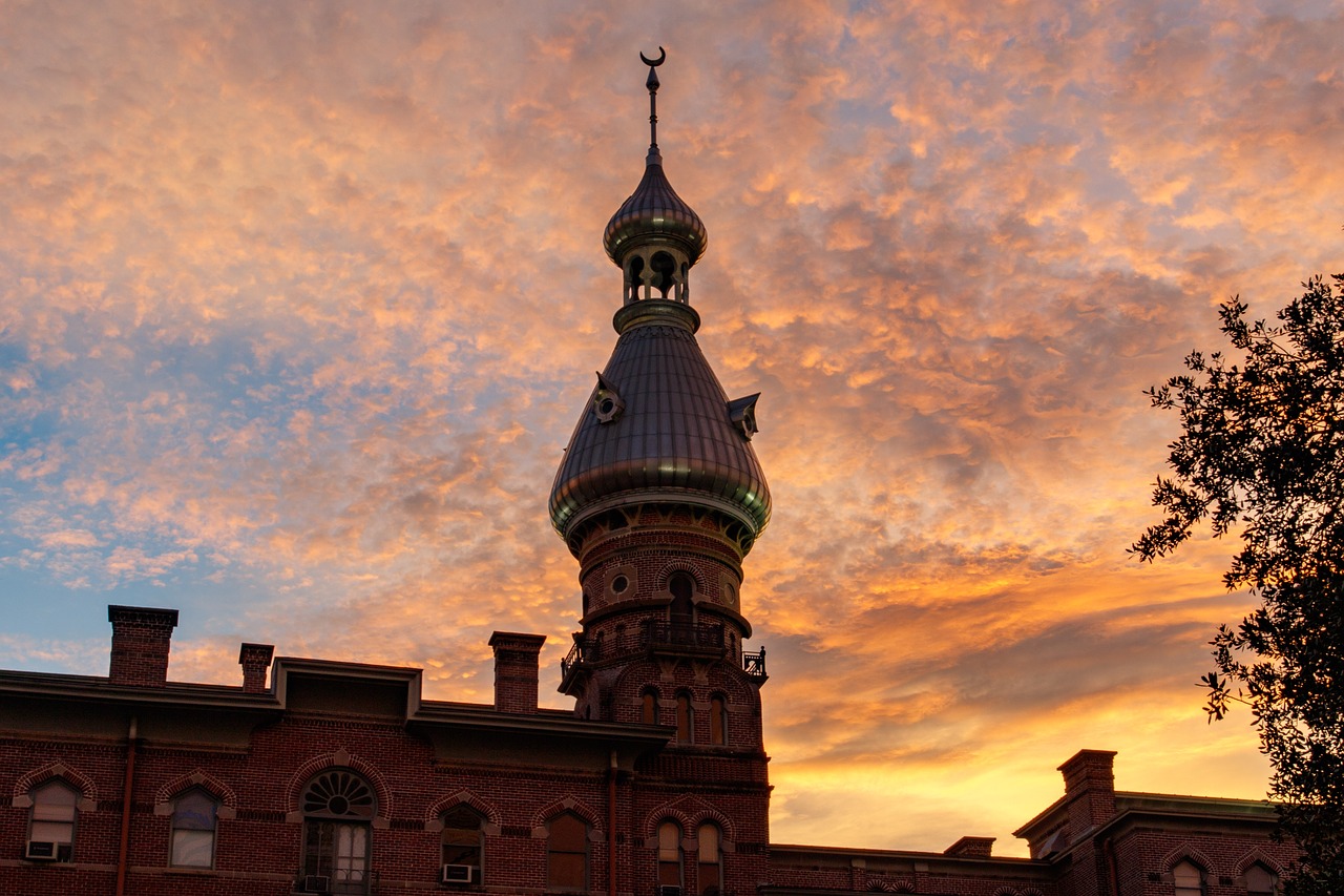 minaret  sunset  landmark free photo