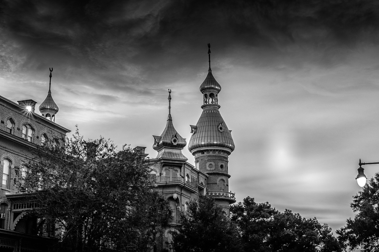 minaret  black  white free photo